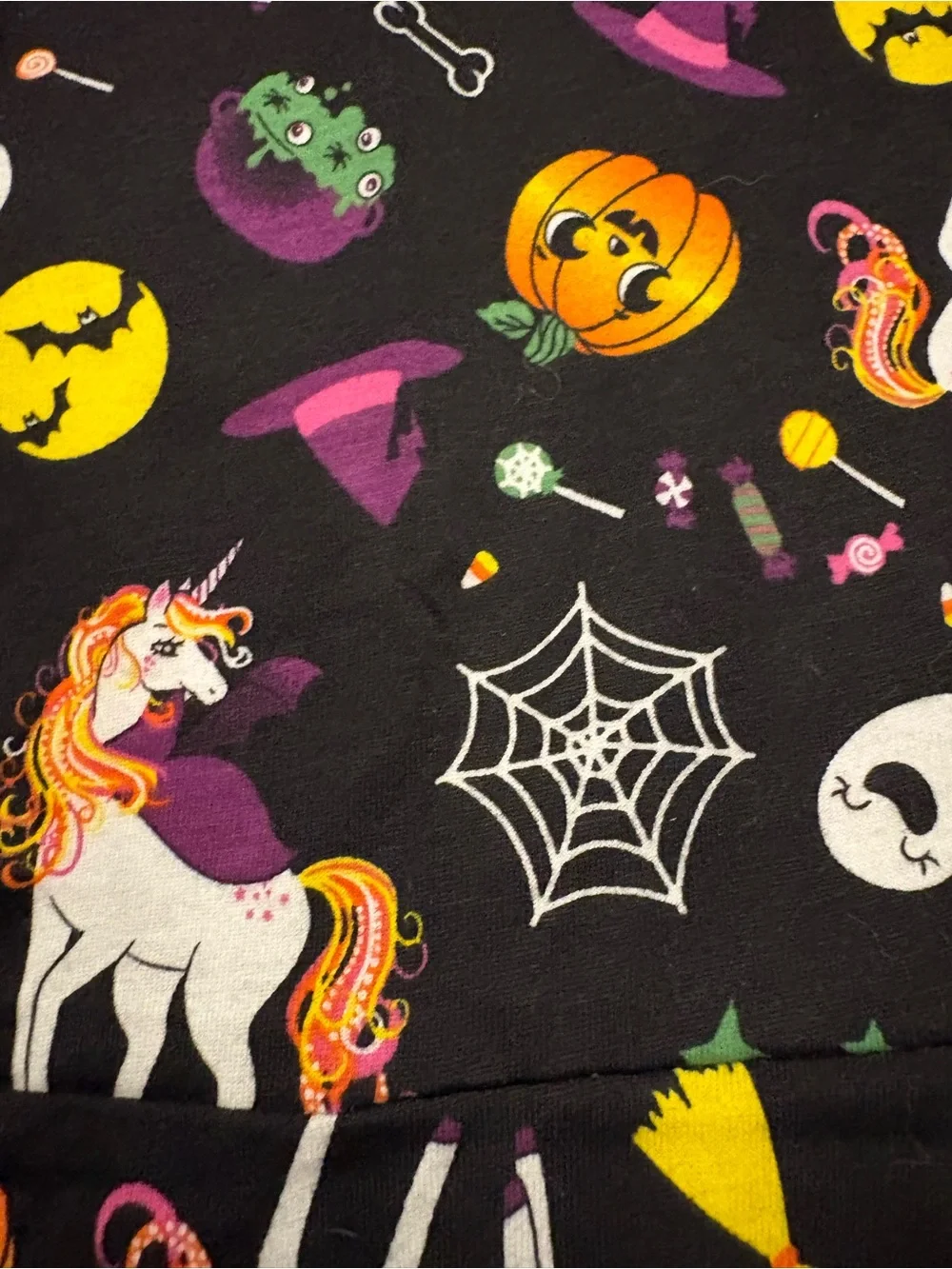 The Children's Place Black Halloween Unicorn Print Dress